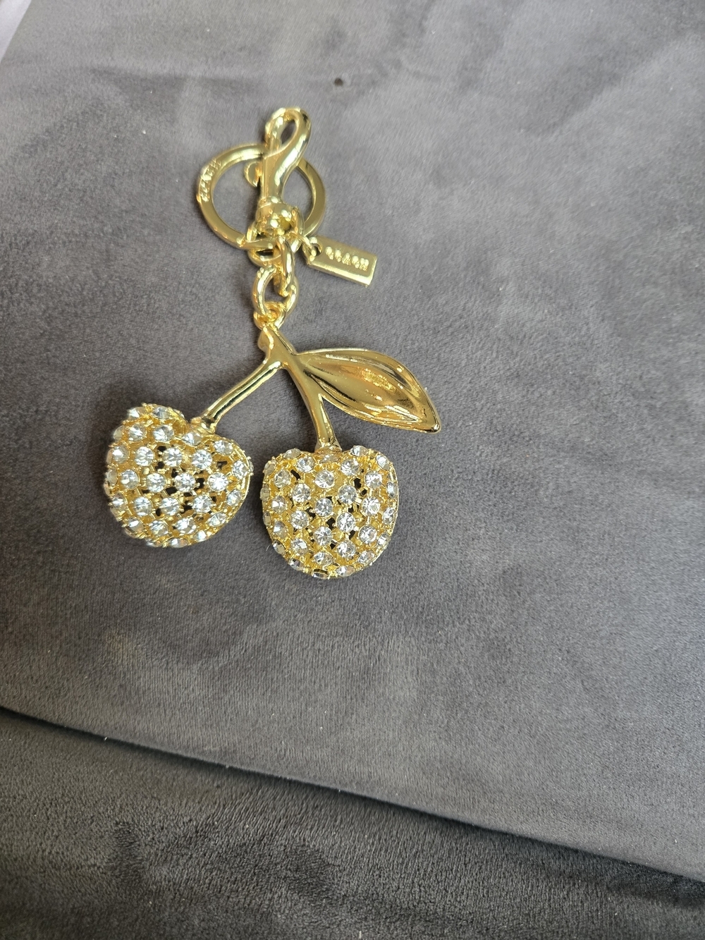 Coach Gold Tone Logo Keychain Charm